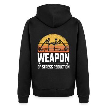 Archery Bow Archer Retro Vintage - Unisex Premium Bio Zip Hoodie - Schwarz - Hinten - Nico (187cm)
