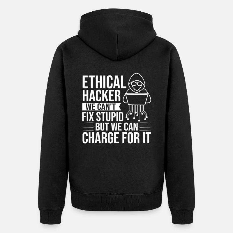 Ethical Hacker Sicherheit Computer Hacking - Unisex Premium Bio Zip Hoodie - Schwarz