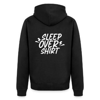 Soirée pyjama Shirt Party Nuitée - Veste à capuche bio Premium Unisexe - noir - Dos - Nico (187cm)