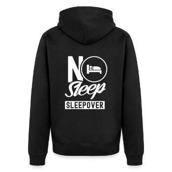 Kein Schlaf Übernachtung Süß Übernachten Party - Unisex Premium Bio Zip Hoodie - Schwarz - Hinten - Nico (187cm)