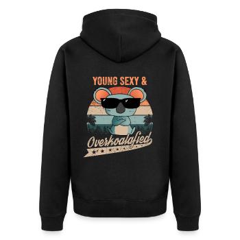 Young Sexy And Overkoalafied Koala Koala Bear Deco - Unisex Premium Organic Zip Hoodie - black - Back - Nico (187cm)