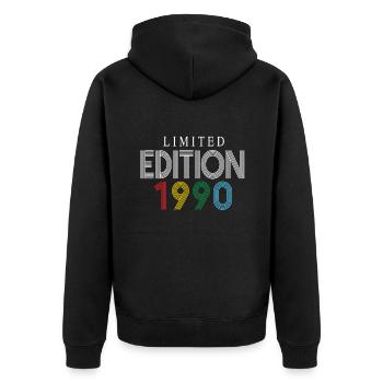 Édition limitée 1990 - Veste à capuche bio Premium Unisexe - noir - Dos - Nico (187cm)