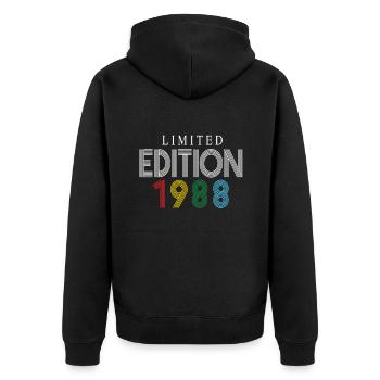 Édition limitée 1988 - Veste à capuche bio Premium Unisexe - noir - Dos - Nico (187cm)