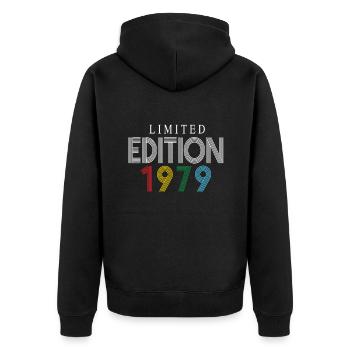 Limited Edition 1979 - Unisex Premium Organic Zip Hoodie - black - Back - Nico (187cm)
