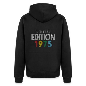 Édition limitée 1975 - Veste à capuche bio Premium Unisexe - noir - Dos - Nico (187cm)