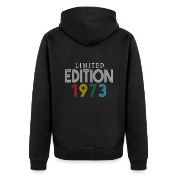 Édition limitée 1973 - Veste à capuche bio Premium Unisexe - noir - Dos - Nico (187cm)