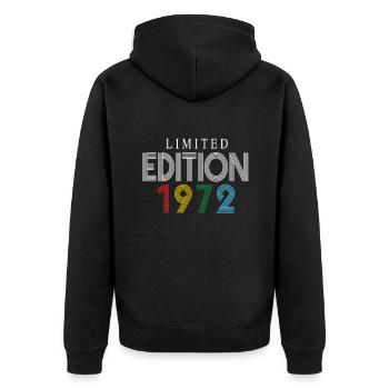 Limited Edition 1972 - Unisex Premium Organic Zip Hoodie - black - Back - Nico (187cm)