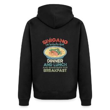 Sinigang Mittagessen Filipino Essen Pinay Pinoy - Unisex Premium Bio Zip Hoodie - Schwarz - Hinten - Nico (187cm)