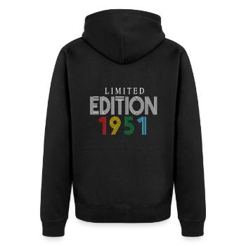 Édition limitée 1951 - Veste à capuche bio Premium Unisexe - noir - Dos - Nico (187cm)