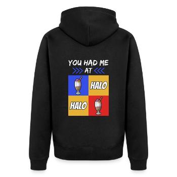 Philippinen Filipino Nachtisch Essen I Geschenk - Unisex Premium Bio Zip Hoodie - Schwarz - Hinten - Nico (187cm)