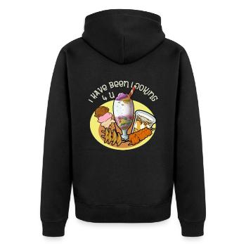 Philippinen Filipino Essen Gerichte I Geschenk - Unisex Premium Bio Zip Hoodie - Schwarz - Hinten - Nico (187cm)