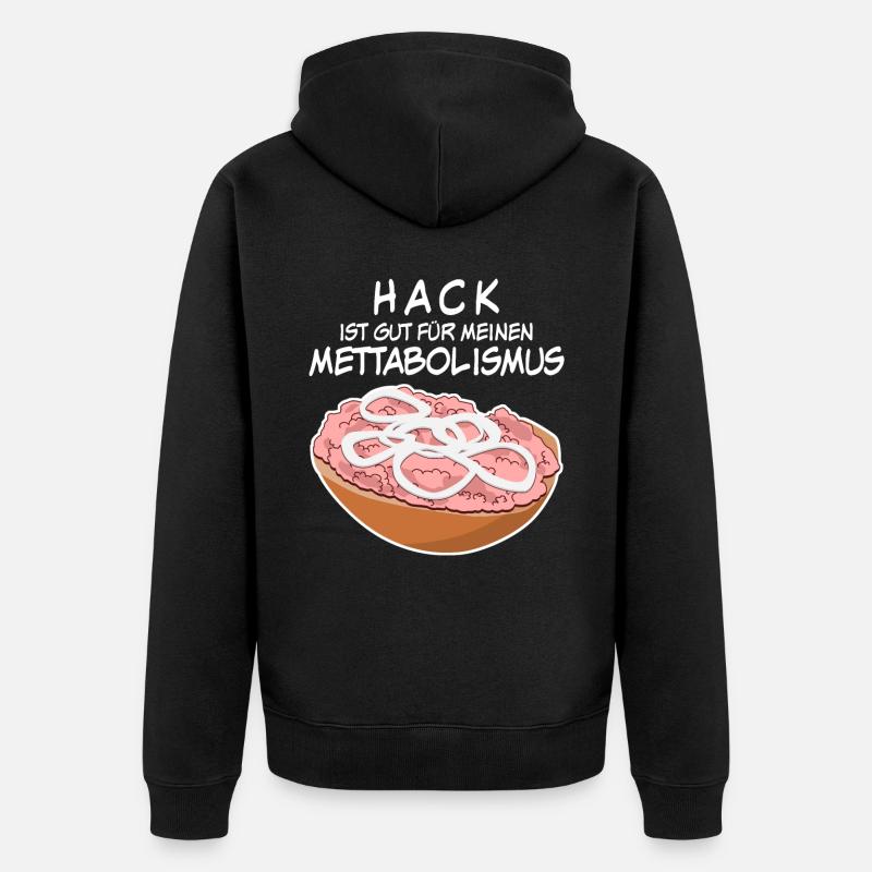 Mettbrötchen Hackfleisch Mett Mettigel - Unisex Premium Bio Zip Hoodie - Schwarz