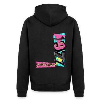 Édition limitée 1977 Année 1977 Années 80 90 - Veste à capuche bio Premium Unisexe - noir - Dos - Nico (187cm)