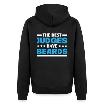 The Best Judges Have Beards Judge Lawyer Justice - Unisex Premium Organic Zip Hoodie - black - Back - Nico (187cm)