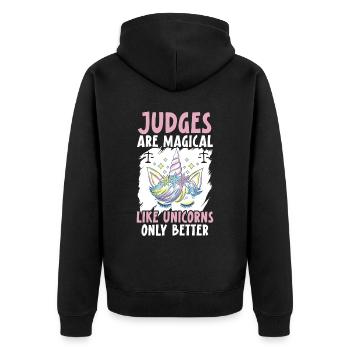 Judges Are Magical Like Unicorns Only Better - Unisex Premium Organic Zip Hoodie - black - Back - Nico (187cm)