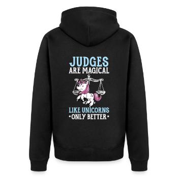 Judges Are Magical Like Unicorns Only Better - Unisex Premium Organic Zip Hoodie - black - Back - Nico (187cm)