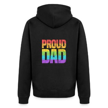 Father - Unisex Premium Organic Zip Hoodie - black - Back - Nico (187cm)