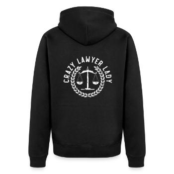 Verrückte Anwältin Lady Anwalt Paralegal Anwalt - Unisex Premium Bio Zip Hoodie - Schwarz - Hinten - Nico (187cm)