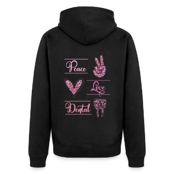 Dentiste Leopard Tooth Peace Dental - Veste à capuche bio Premium Unisexe - noir - Dos - Nico (187cm)