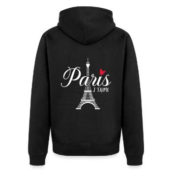 Frankreich Flagge France Paris Marseille French - Unisex Premium Bio Zip Hoodie - Schwarz - Hinten - Nico (187cm)