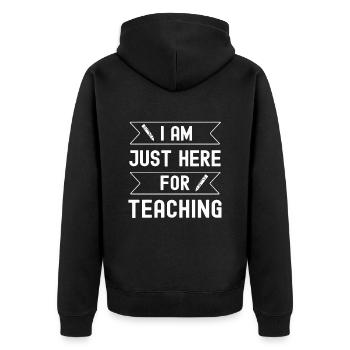 Teacher School Teacher Gift Class Primary School - Unisex Premium Organic Zip Hoodie - black - Back - Nico (187cm)