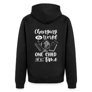Teacher School Teacher 6th grade Primary school - Unisex Premium Organic Zip Hoodie - black - Back - Nico (187cm)