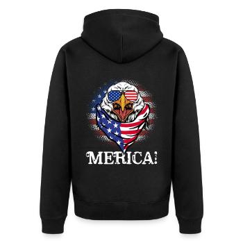 Patriotic Eagle Merica 4 juillet - Veste à capuche bio Premium Unisexe - noir - Dos - Nico (187cm)