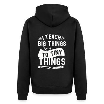 Teacher - Unisex Premium Organic Zip Hoodie - black - Back - Nico (187cm)