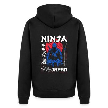 Ninja 5ème anniversaire - Veste à capuche bio Premium Unisexe - noir - Dos - Nico (187cm)