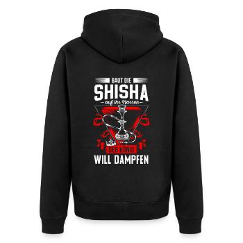 Shisha Gift pour Hookah Hookah Hookah Bar Pipe - Veste à capuche bio Premium Unisexe - noir - Dos - Nico (187cm)