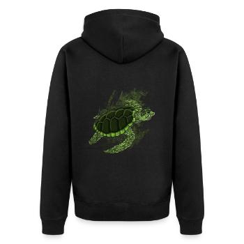 Turtle Relaxed Chilling Sea Ocean Beach - Unisex Premium Organic Zip Hoodie - black - Back - Nico (187cm)