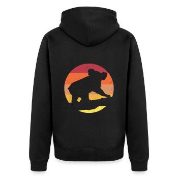 Koala Retro Australia Marsupial - Unisex Premium Organic Zip Hoodie - black - Back - Nico (187cm)