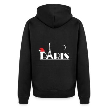 Paris Eiffel Tower France at Mond - Unisex Premium Organic Zip Hoodie - black - Back - Nico (187cm)