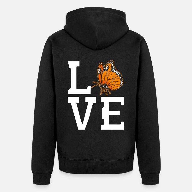 Papillon monarque - Veste à capuche bio Premium Unisexe - noir