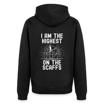 Scaffolding Builder Gift Work Occupation Construction Worker Job - Unisex Premium Organic Zip Hoodie - black - Back - Nico (187cm)