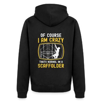 Gerüstbauer Tshirt - Unisex Premium Bio Zip Hoodie - Schwarz - Hinten - Nico (187cm)