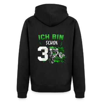 Motocross - Unisex Premium Bio Zip Hoodie - Schwarz - Hinten - Nico (187cm)