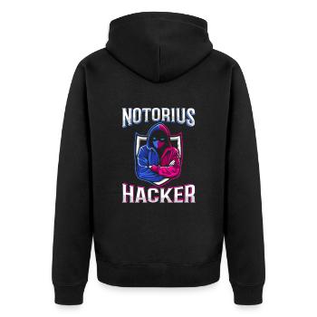 Programmierer Coder Software Entwickler - Unisex Premium Bio Zip Hoodie - Schwarz - Hinten - Nico (187cm)