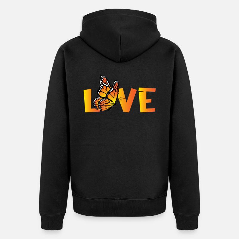 Papillon monarque - Veste à capuche bio Premium Unisexe - noir