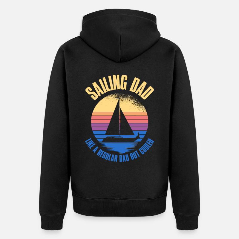 Sailing Dad Sailing Gift - Veste à capuche bio Premium Unisexe - noir