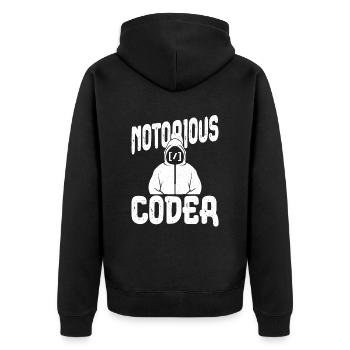 Programmierer Coder Software Entwickler - Unisex Premium Bio Zip Hoodie - Schwarz - Hinten - Nico (187cm)