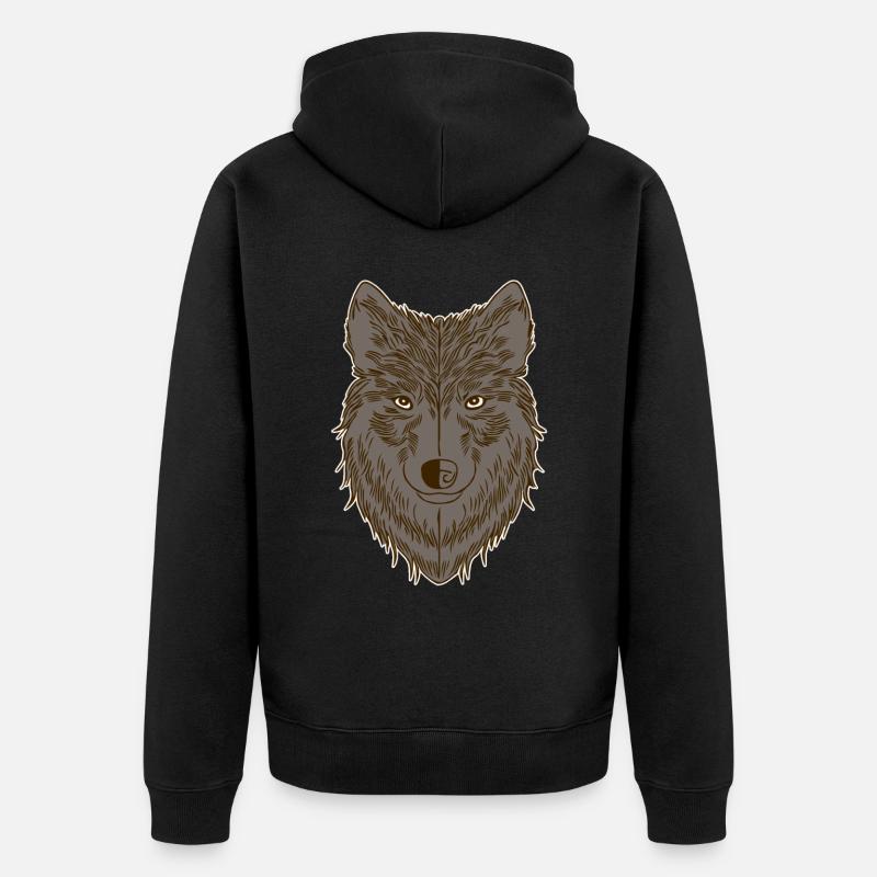 Motif de loup - Veste à capuche bio Premium Unisexe - noir