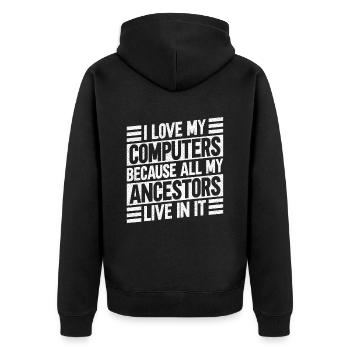 Genealogist Genealogist Family Tree Genealogist - Unisex Premium Organic Zip Hoodie - black - Back - Nico (187cm)