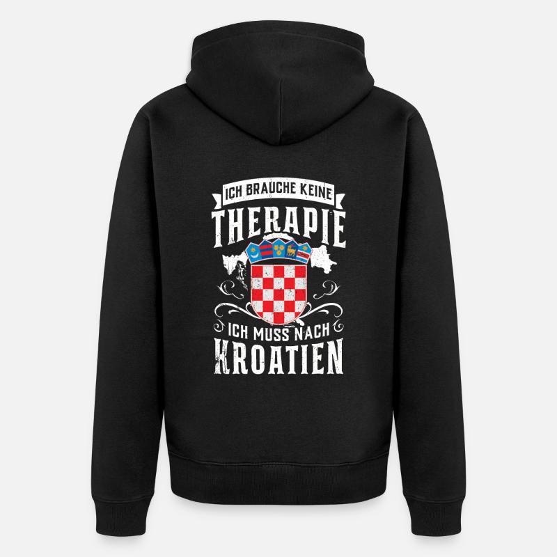 Kroatien Tshirt - Unisex Premium Bio Zip Hoodie - Schwarz