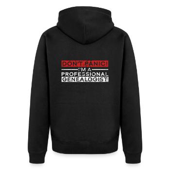 Ahnenforscher Genealoge Stammbaum Familienforscher - Unisex Premium Bio Zip Hoodie - Schwarz - Hinten - Nico (187cm)