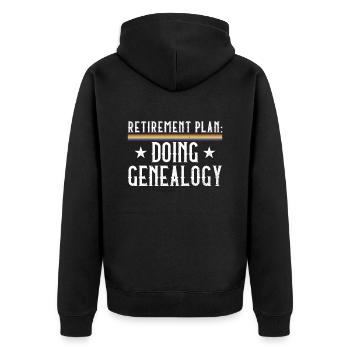 Ahnenforscher Genealoge Stammbaum Familienforscher - Unisex Premium Bio Zip Hoodie - Schwarz - Hinten - Nico (187cm)
