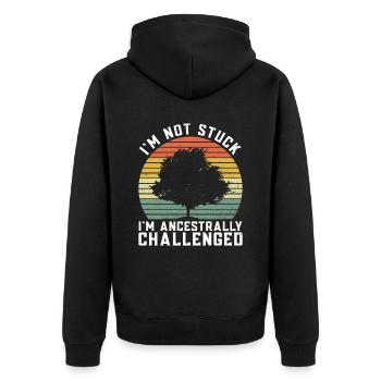 Ahnenforscher Genealoge Stammbaum Familienforscher - Unisex Premium Bio Zip Hoodie - Schwarz - Hinten - Nico (187cm)