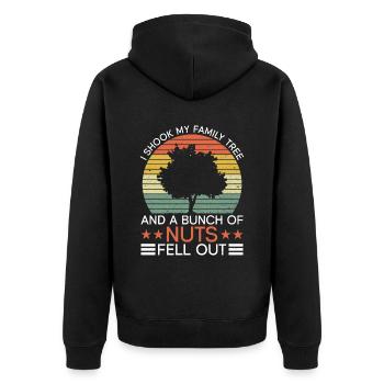 Ahnenforscher Genealoge Stammbaum Familienforscher - Unisex Premium Bio Zip Hoodie - Schwarz - Hinten - Nico (187cm)