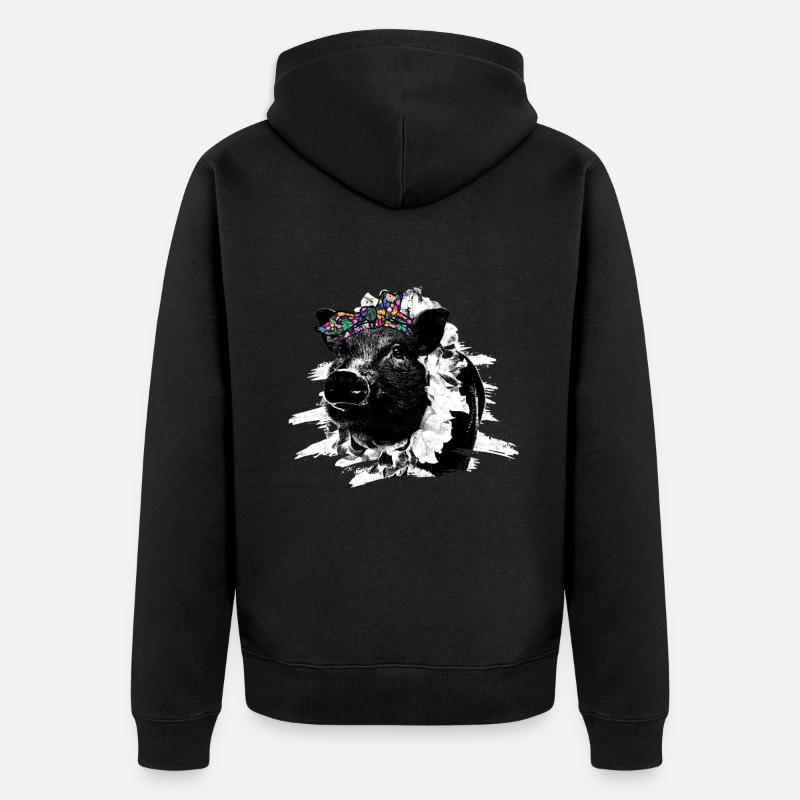 Cochon - Veste à capuche bio Premium Unisexe - noir