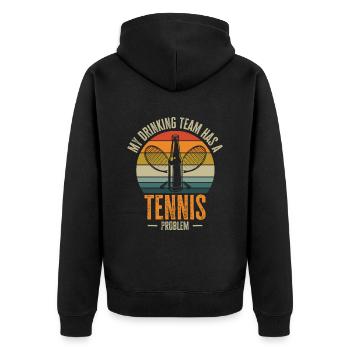 Joueur de tennis Raquette de tennis Balle de tennis - Veste à capuche bio Premium Unisexe - noir - Dos - Nico (187cm)